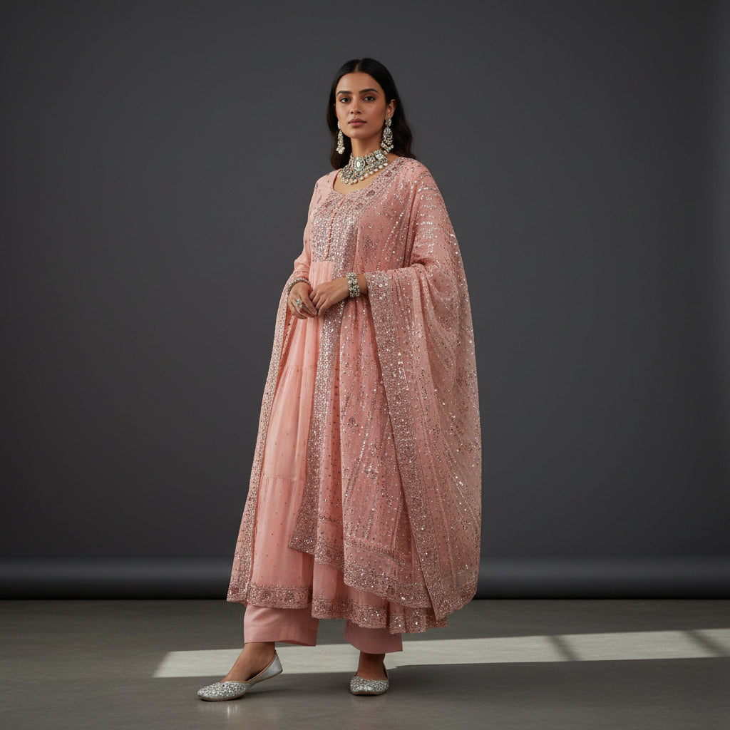 Chiffon Kurta Set 3-Piece