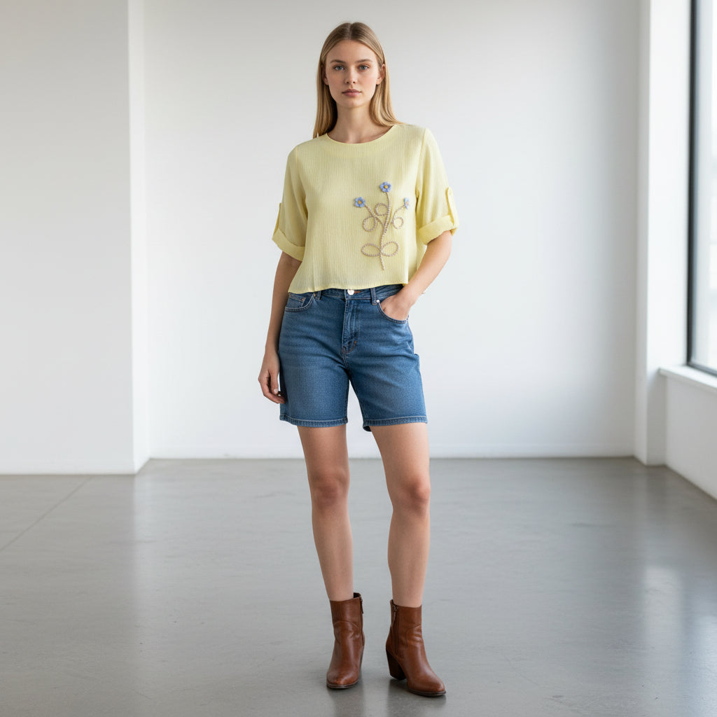 Cotton Dubble Gauze Top Casual Wear