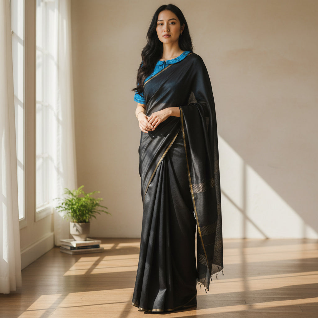 Ikat Print Cotton Crop Blouse