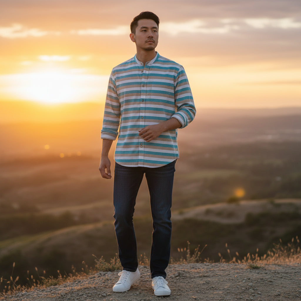 Linen Cotton Half Kurta Relaxed Fit