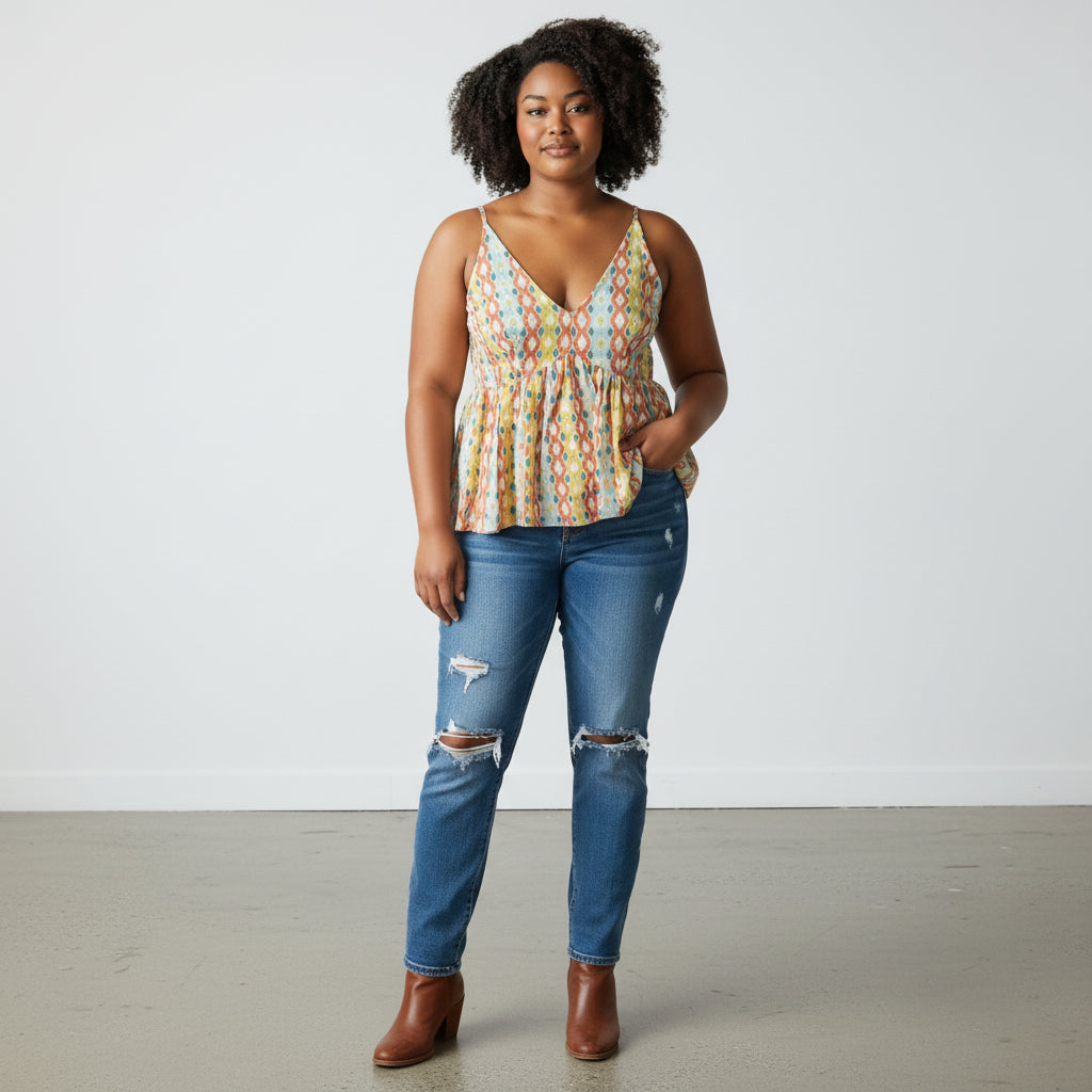 Cotton Peplum Top Tunic