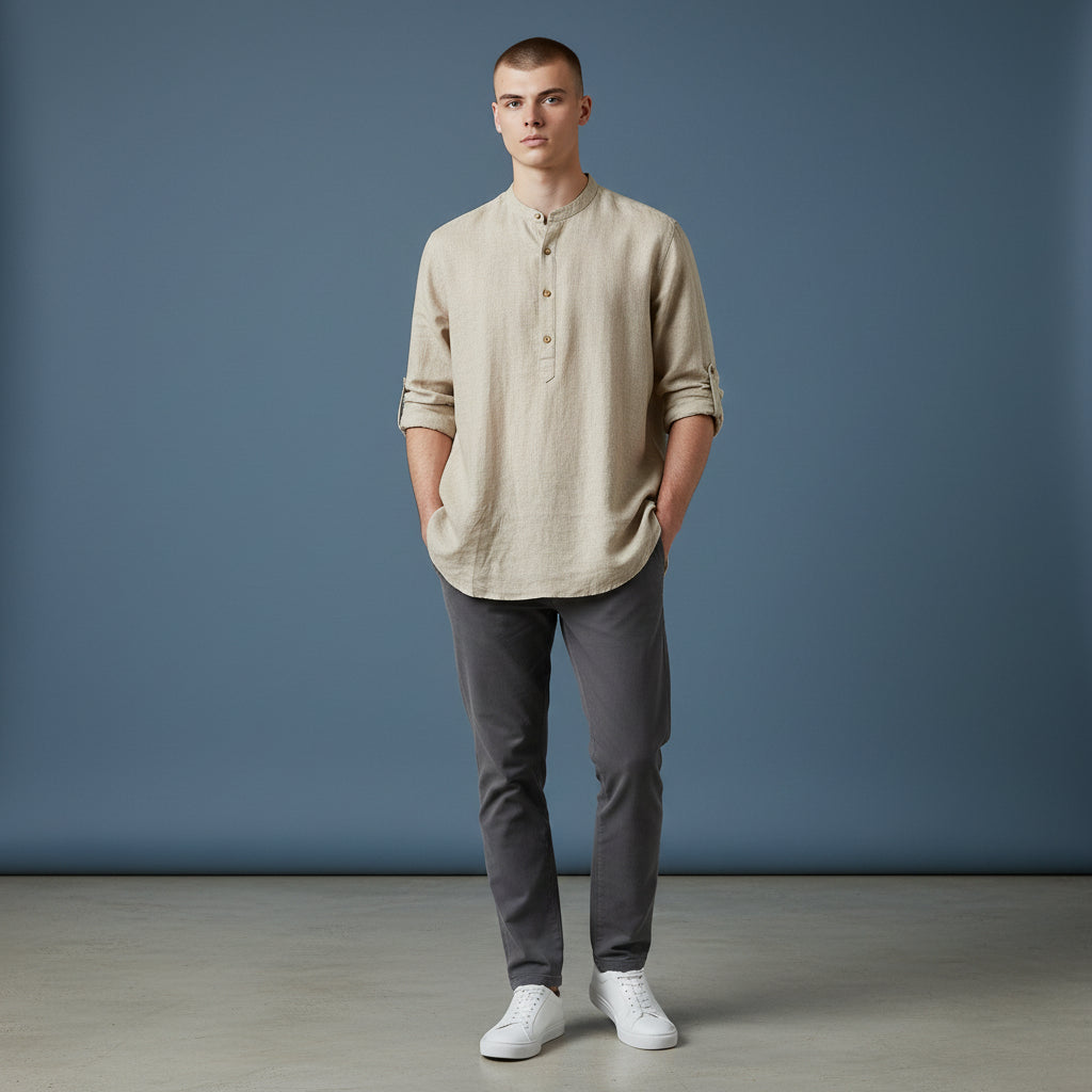 Linen Cotton Half Kurta