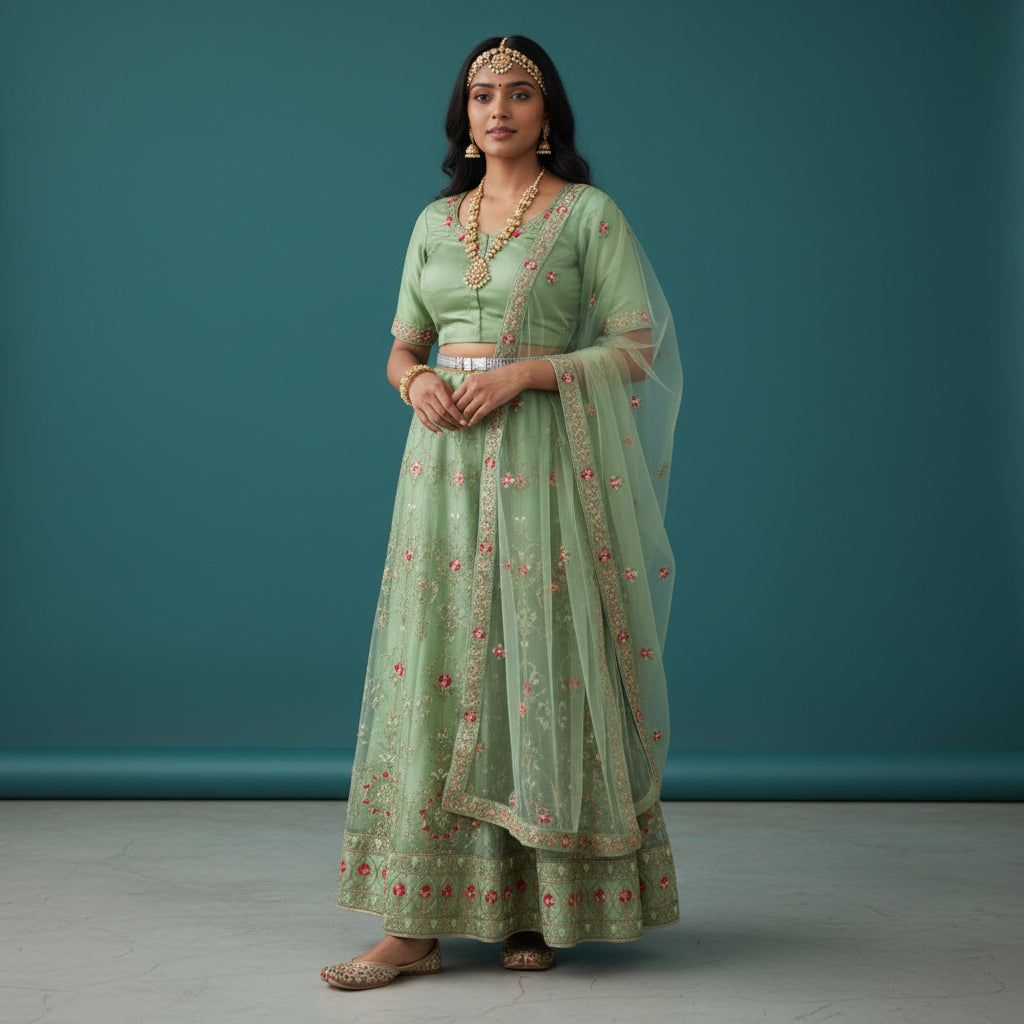 Net Tulle Lehenga Skirt