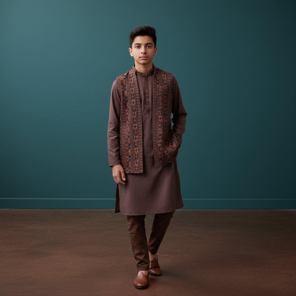 Silk Blend Kurta Set for Men