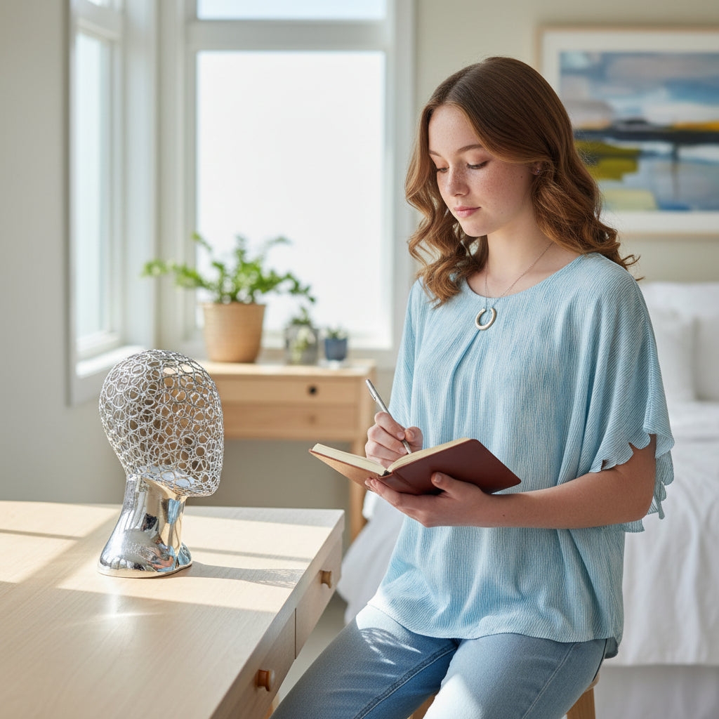 Lightweight Pleated Chiffon Flutter-Sleeve Tunic