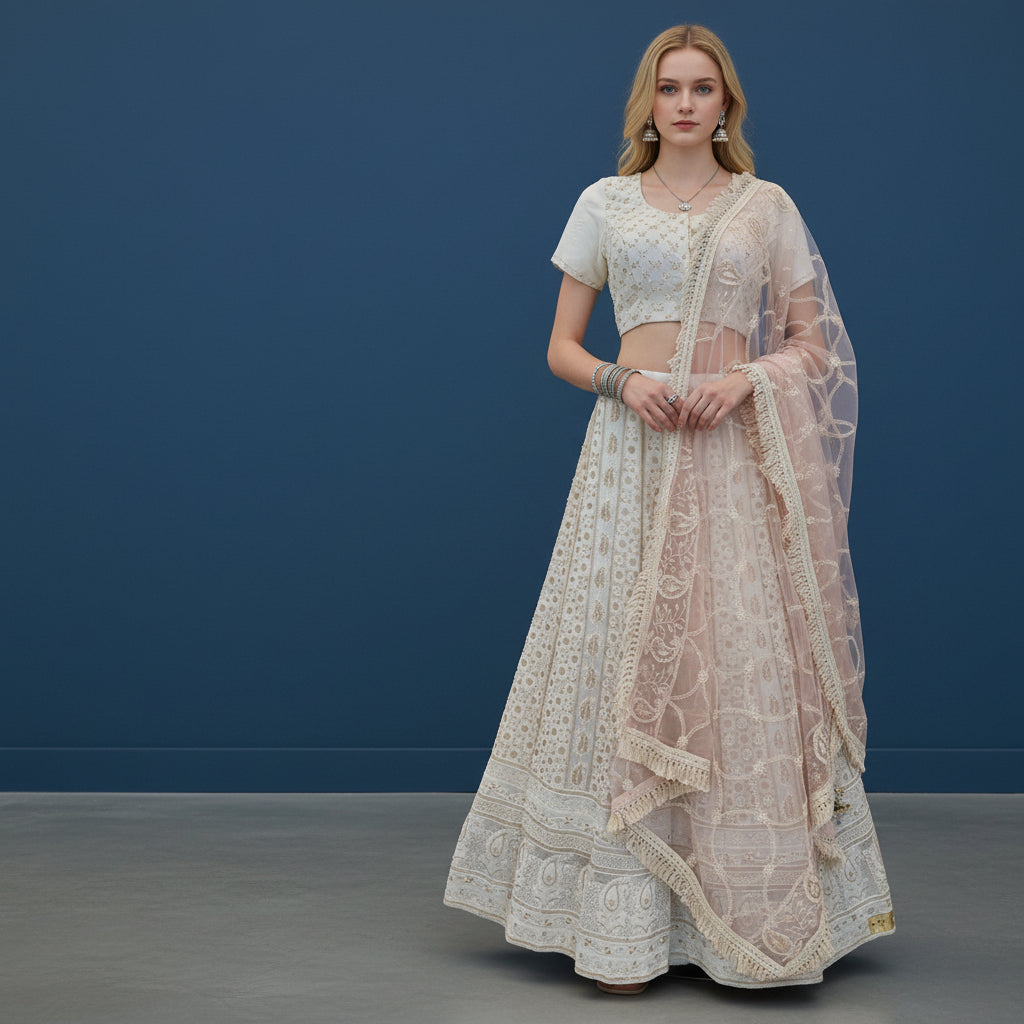 Net Georgette 3pc Lehenga Set