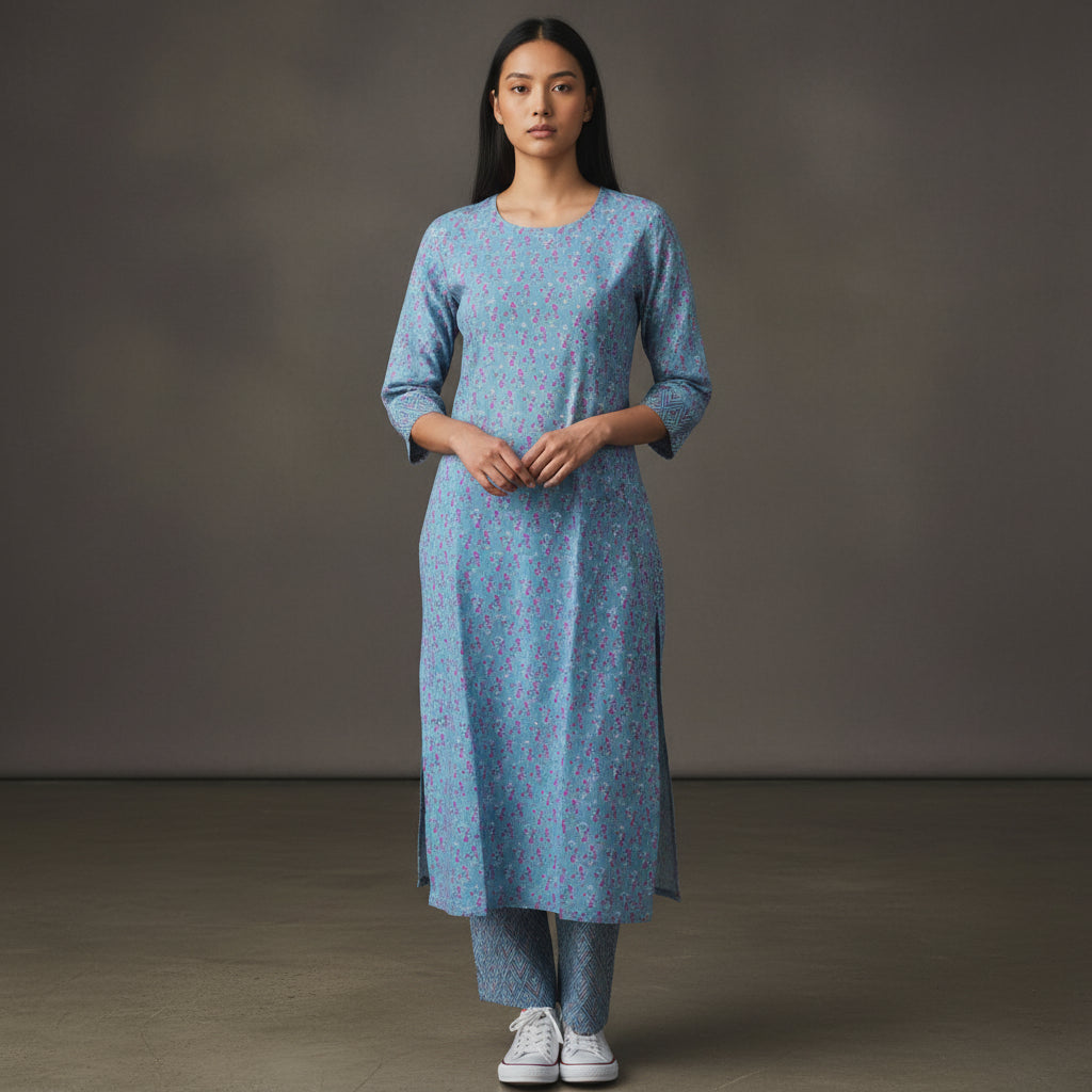 Cotton Kurta Set Floral Comfortable