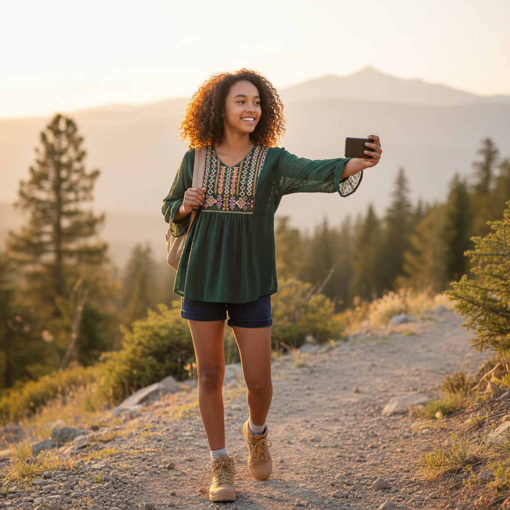 Swiss Dot Chiffon Tunic for Everyday Comfort