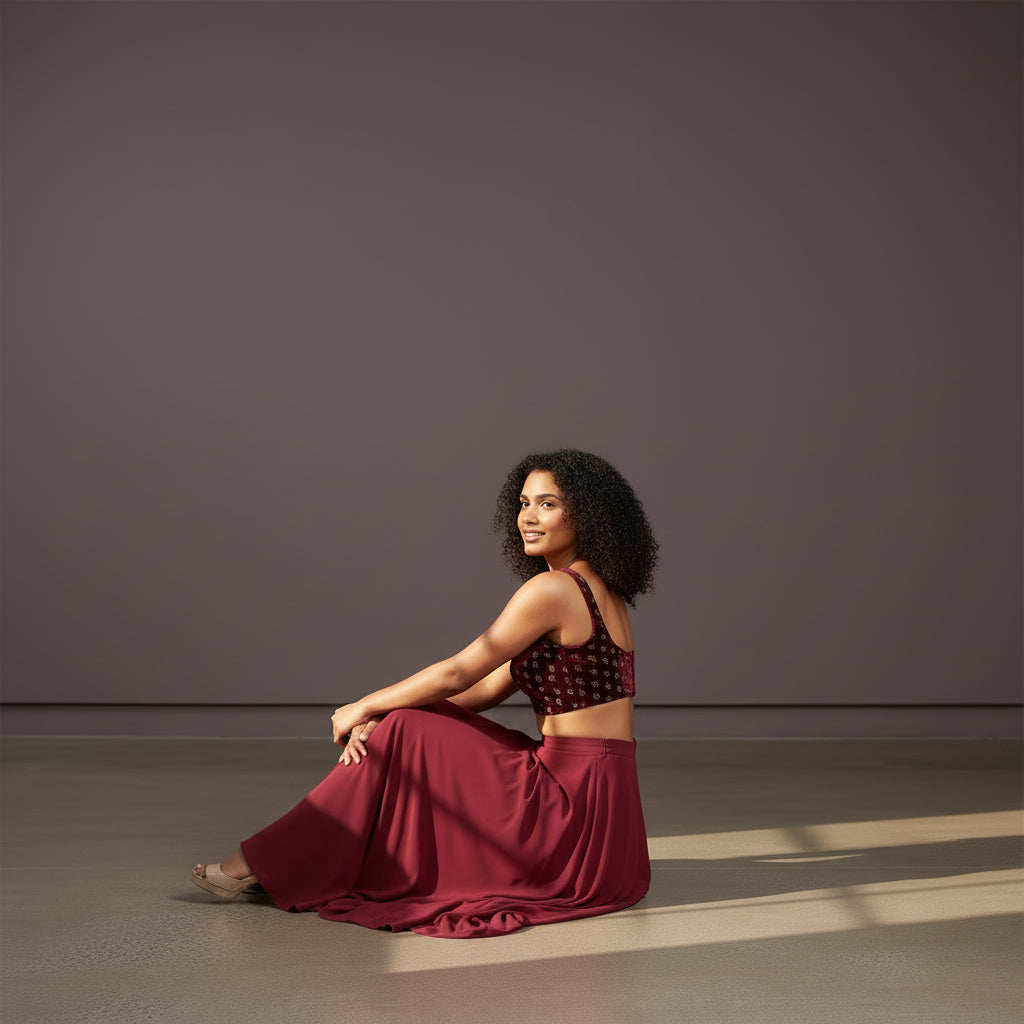 Velvet Designer Blouse with Embroidery