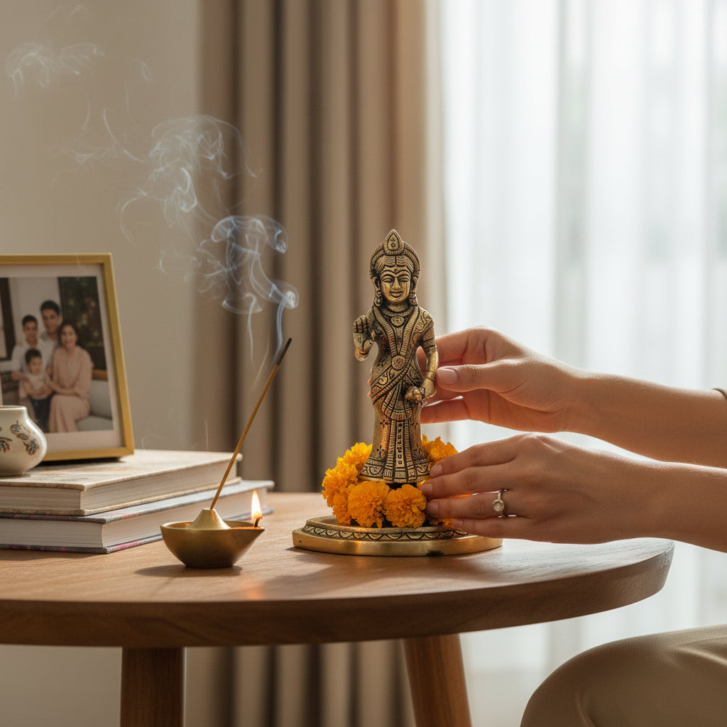 Brass Radha Idol Home Decor Art