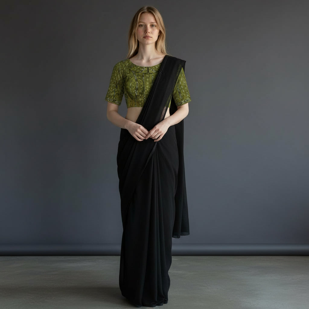 Ikat Print Cotton Blouse