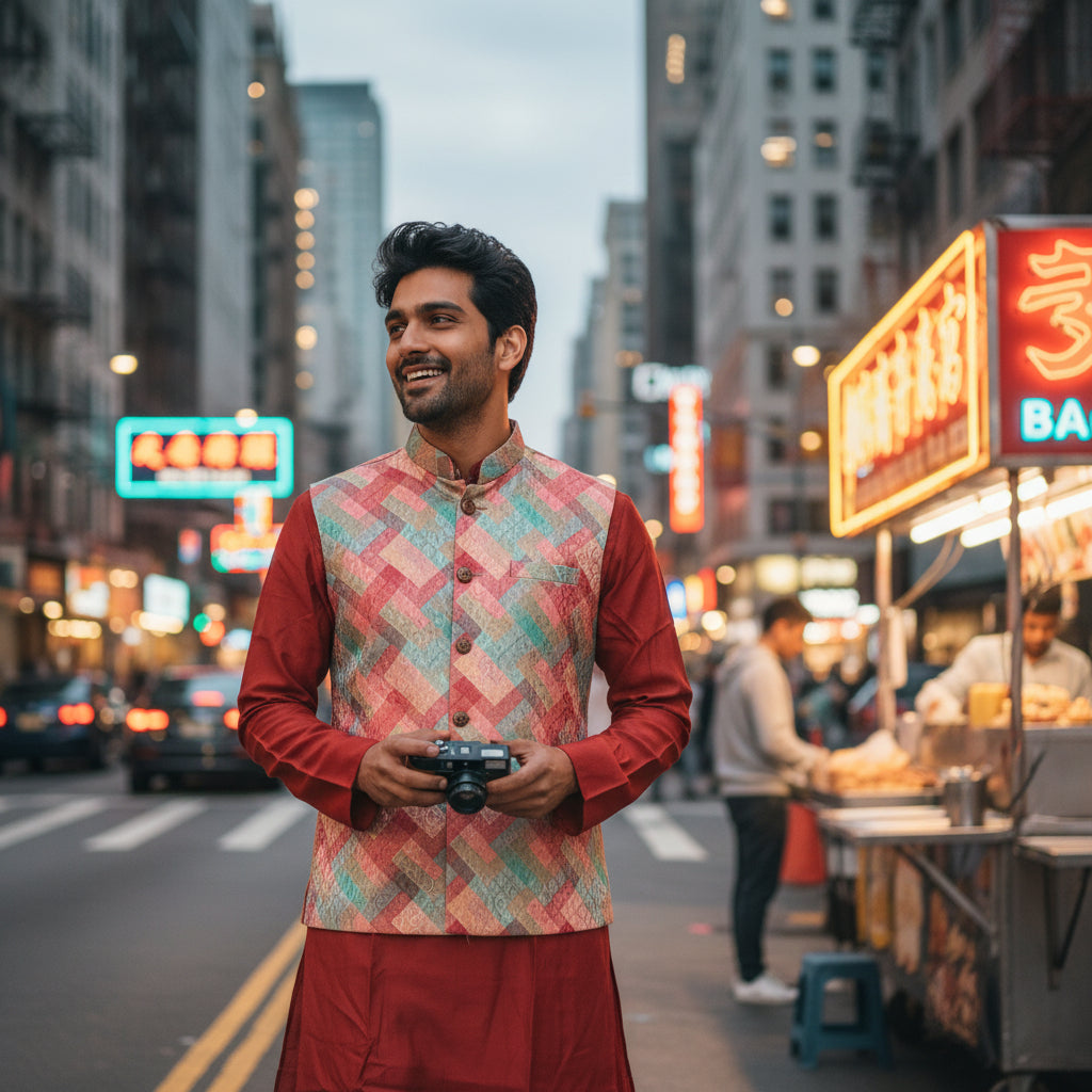 Cotton Silk Blend Kurta Set 3 Piece Burgundy