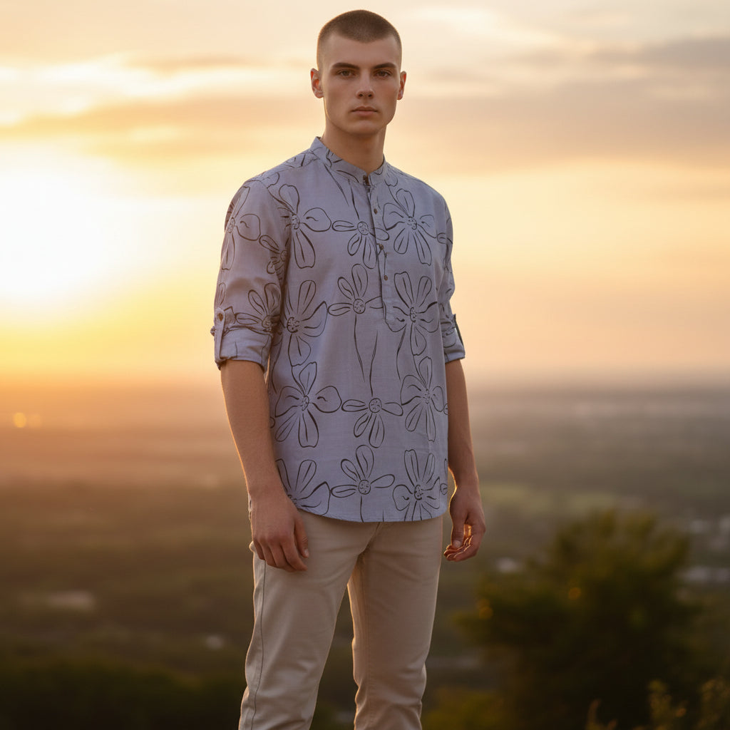 Cotton Blend Half Kurta