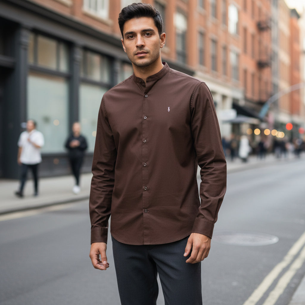 Cotton Polyester Button-Up Shirt