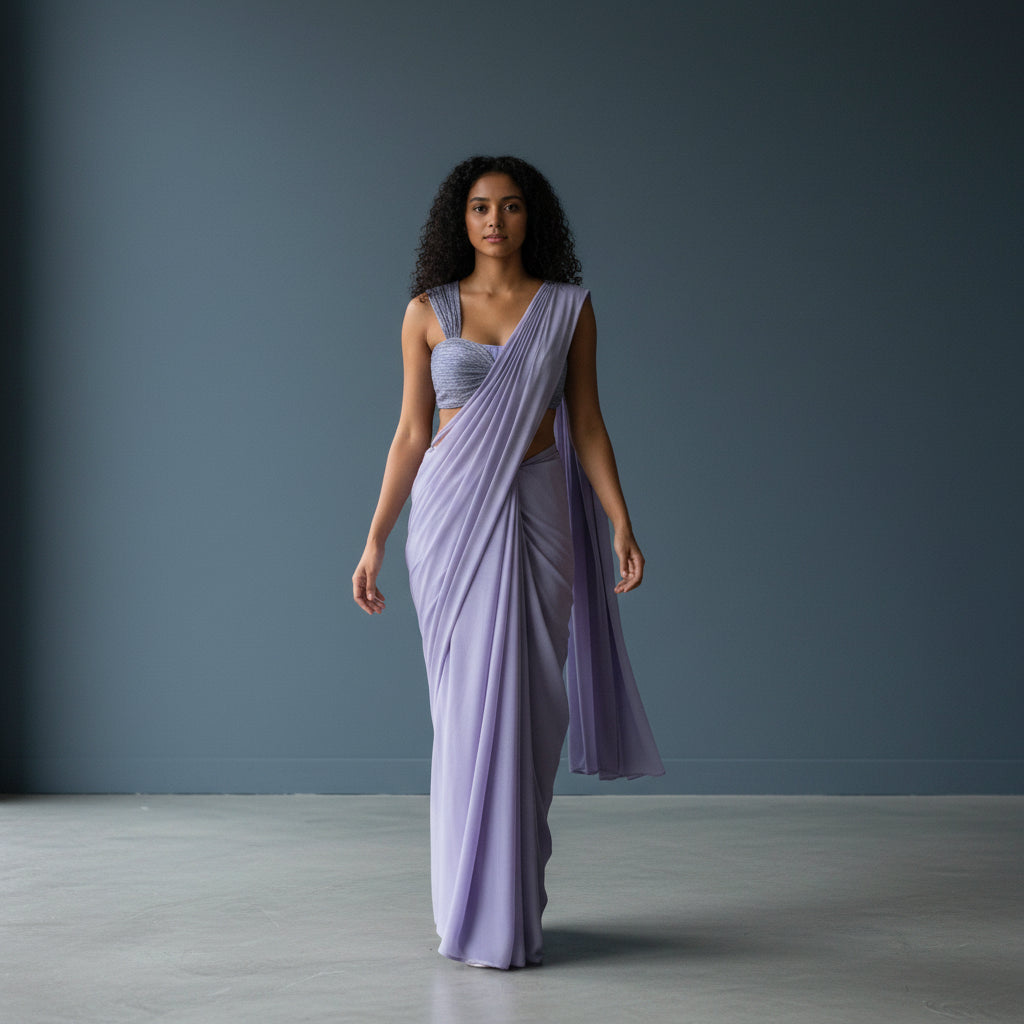 Pleated Metallic Blouse for Everyday Elegance