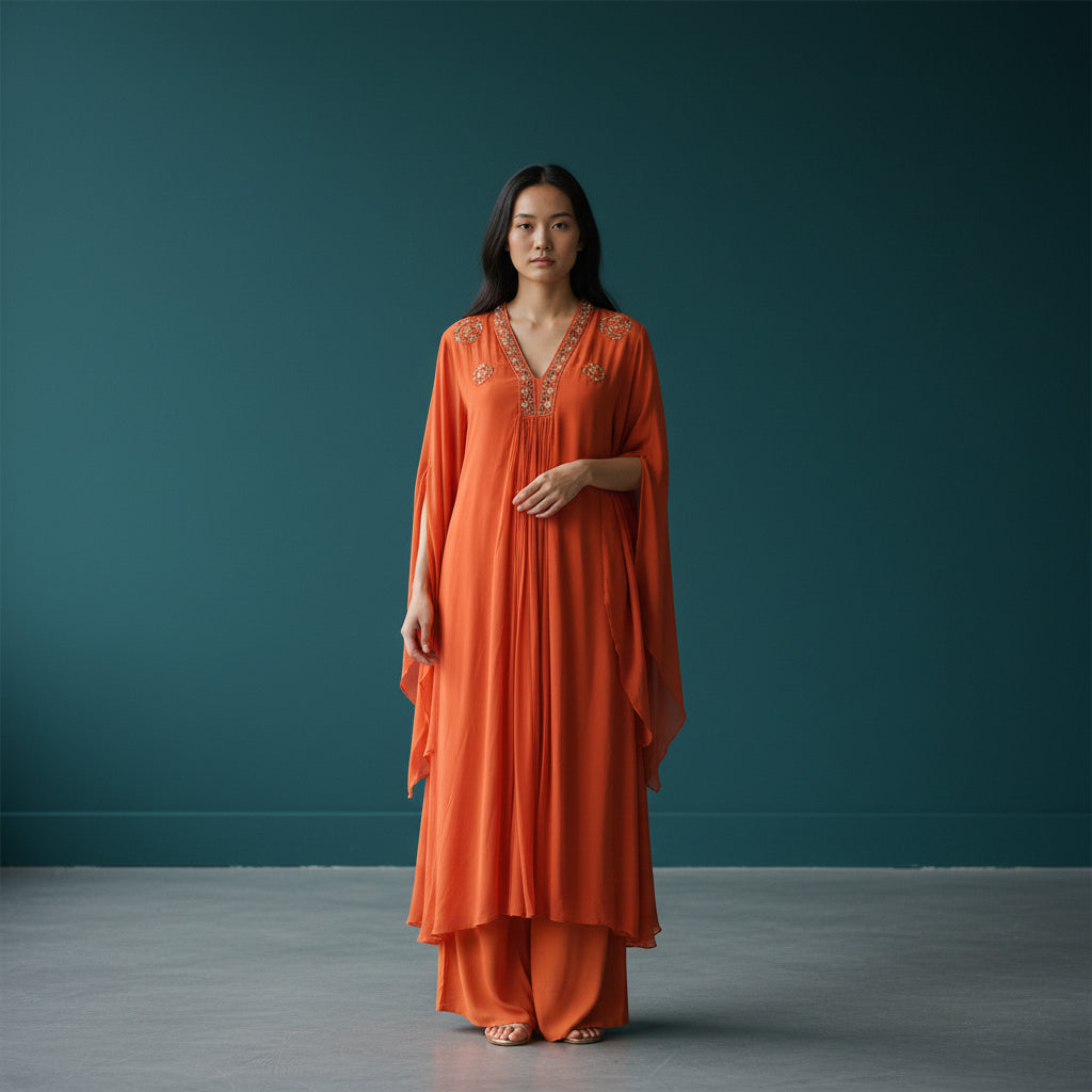 Fine Georgette Tunic and Trousers Set