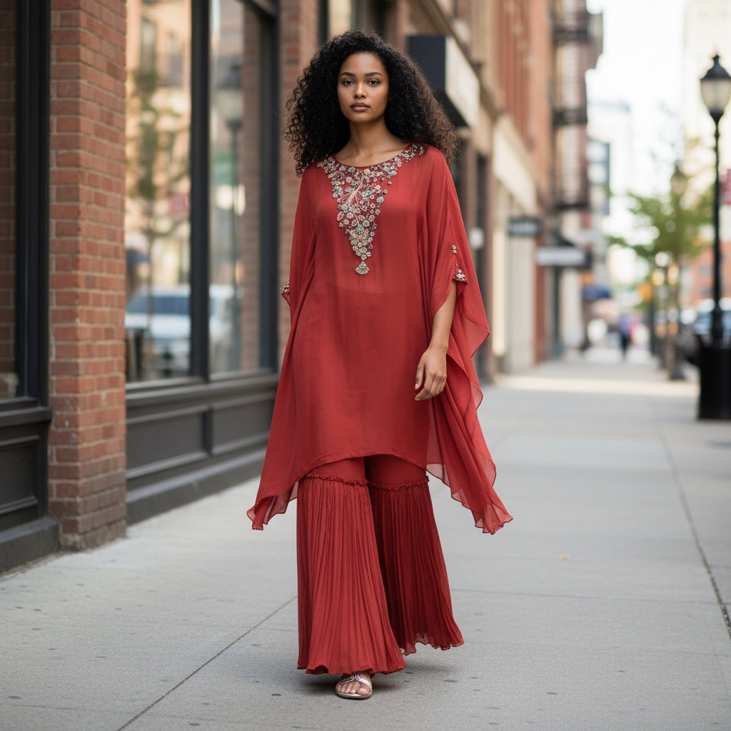 Georgette Crepe Sharara Set