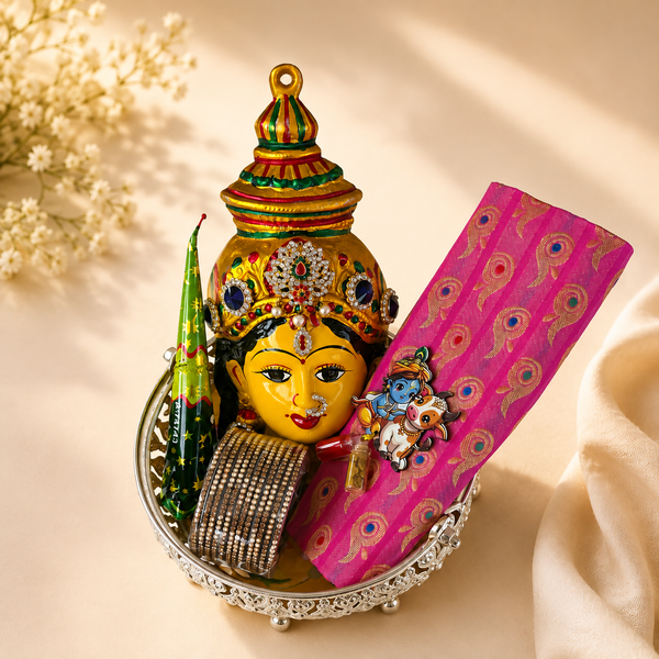 Traditional Devi Pooja & Shringar Gift Set with Decorative Accessories
