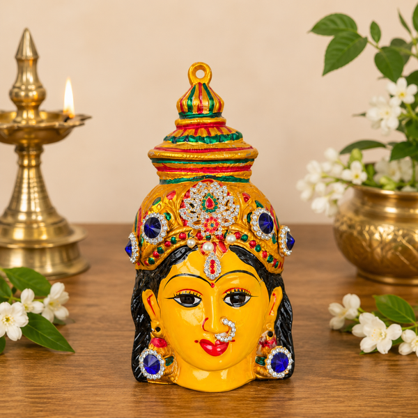 Handcrafted Goddess Face Idol for Pooja