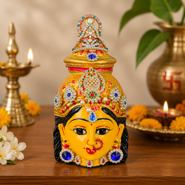 Handcrafted Goddess Face Idol for Pooja