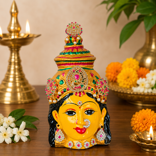 Handcrafted Goddess Face Idol for Pooja