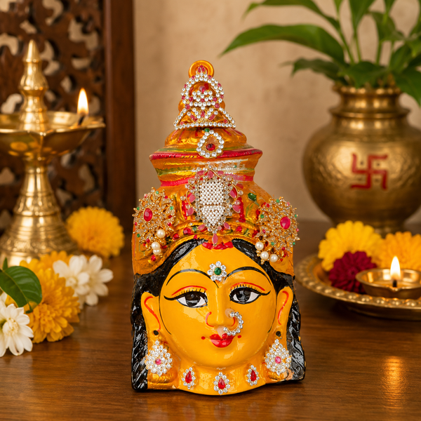 Handcrafted Goddess Face Idol for Pooja
