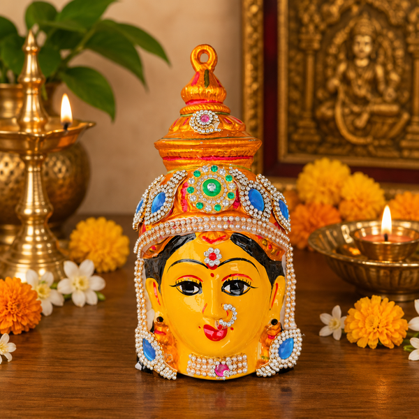 Handcrafted Goddess Face Idol for Pooja
