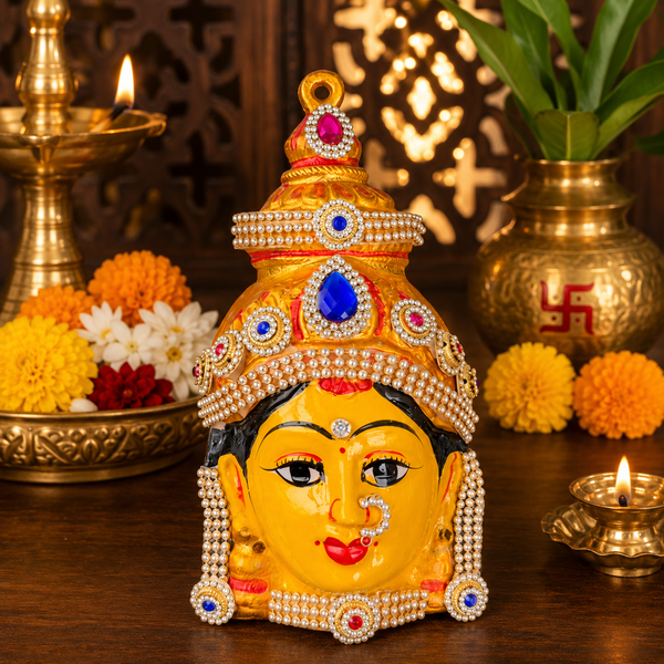 Handcrafted Goddess Face Idol for Pooja