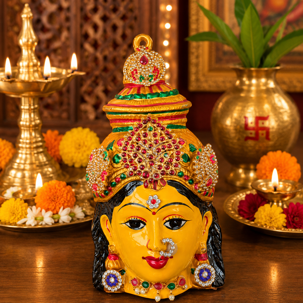Handcrafted Goddess Face Idol for Pooja
