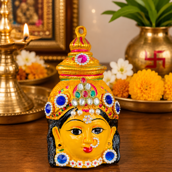 Handcrafted Goddess Face Idol for Pooja