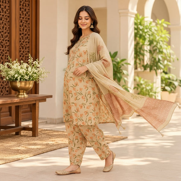 Elegant Floral Printed Kurta Set