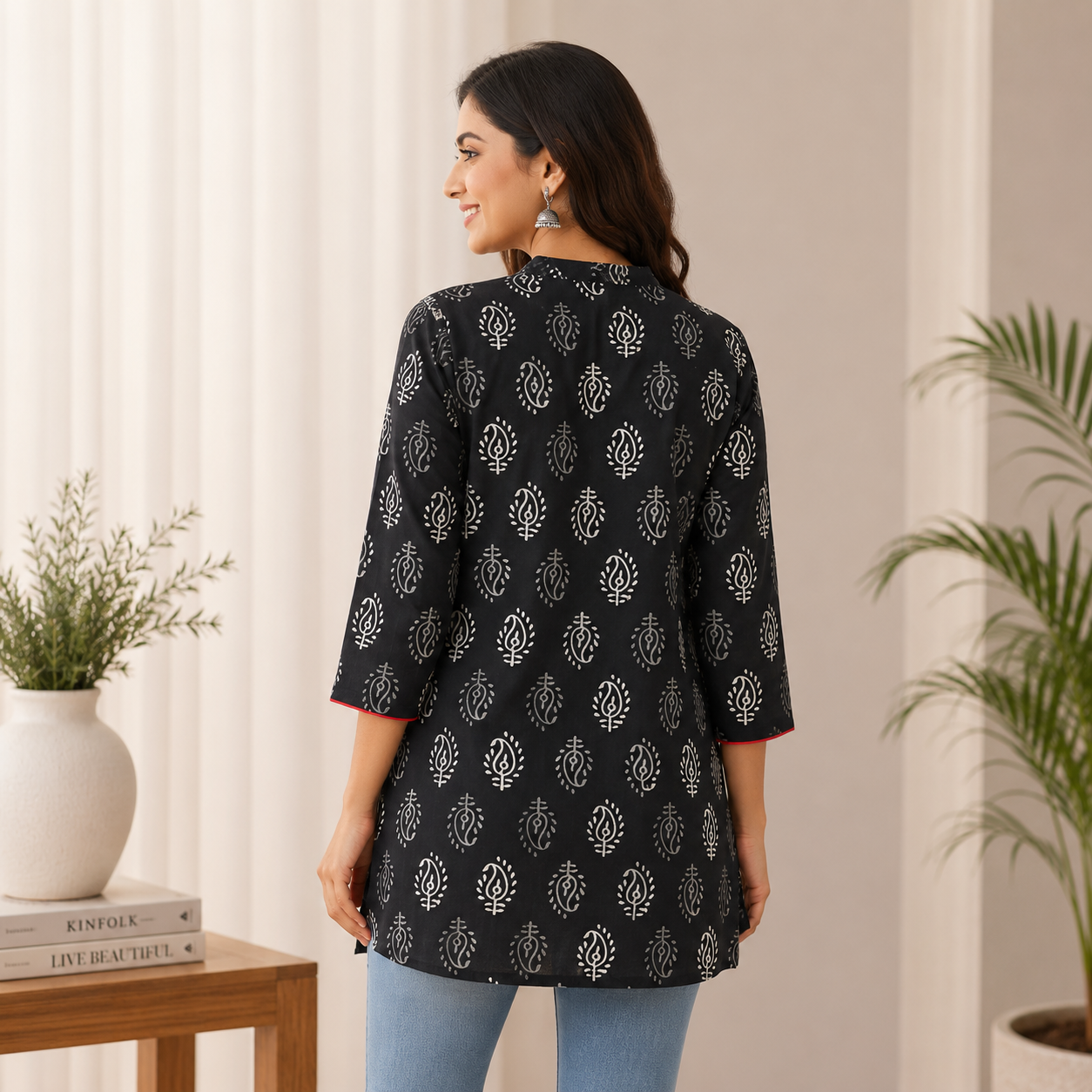 Cotton Square-neck Tunic for Everyday Wear