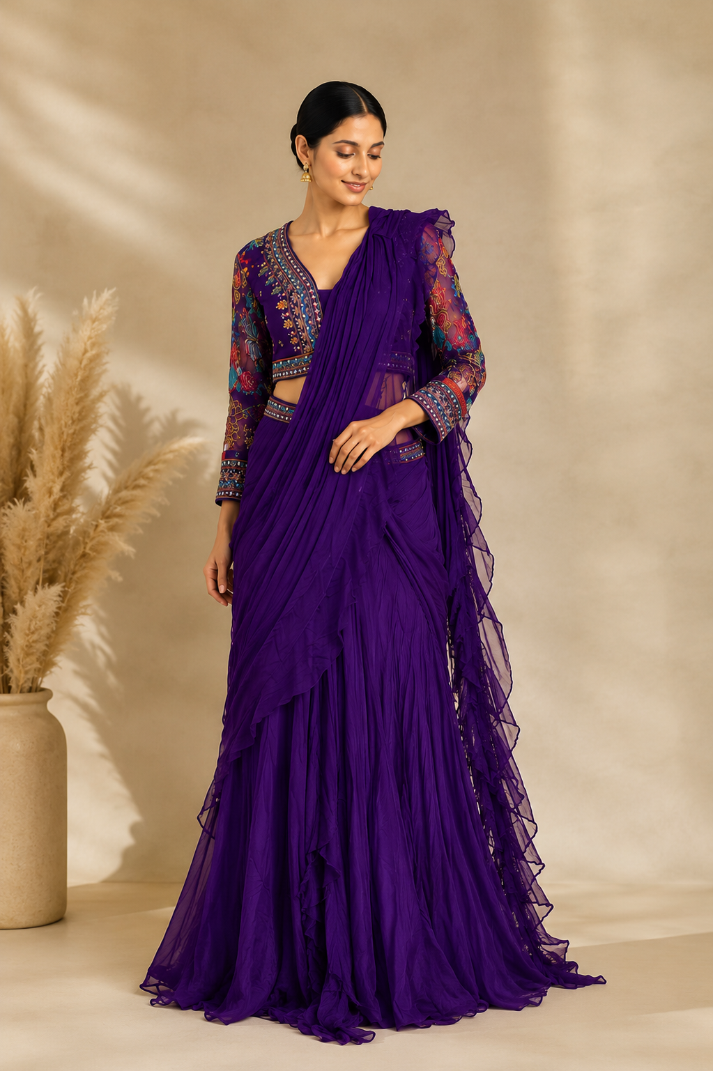 Crepe Draped Lehenga for Elegant Celebrations