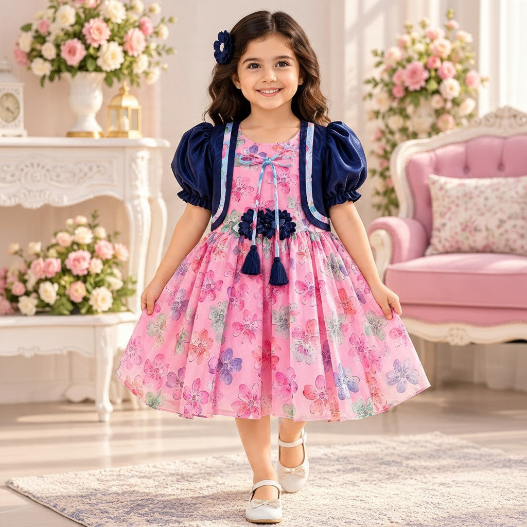 Pink Floral Party Frock