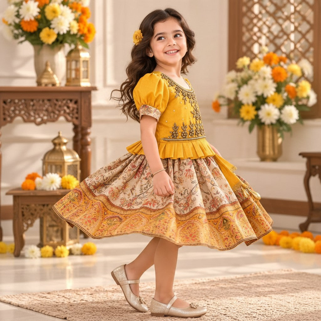 Mustard Gold Ethnic Frock