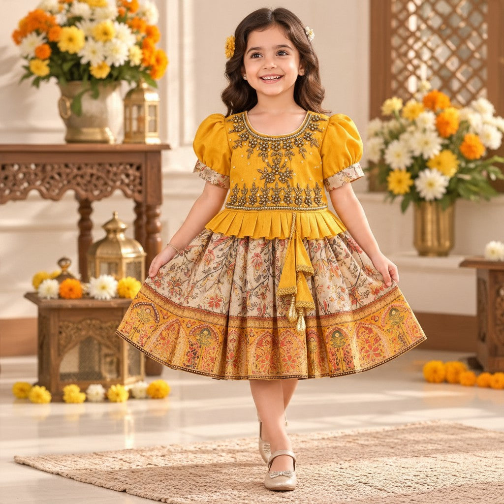 Mustard Gold Ethnic Frock