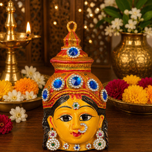 Handcrafted Goddess Face Idol for Pooja