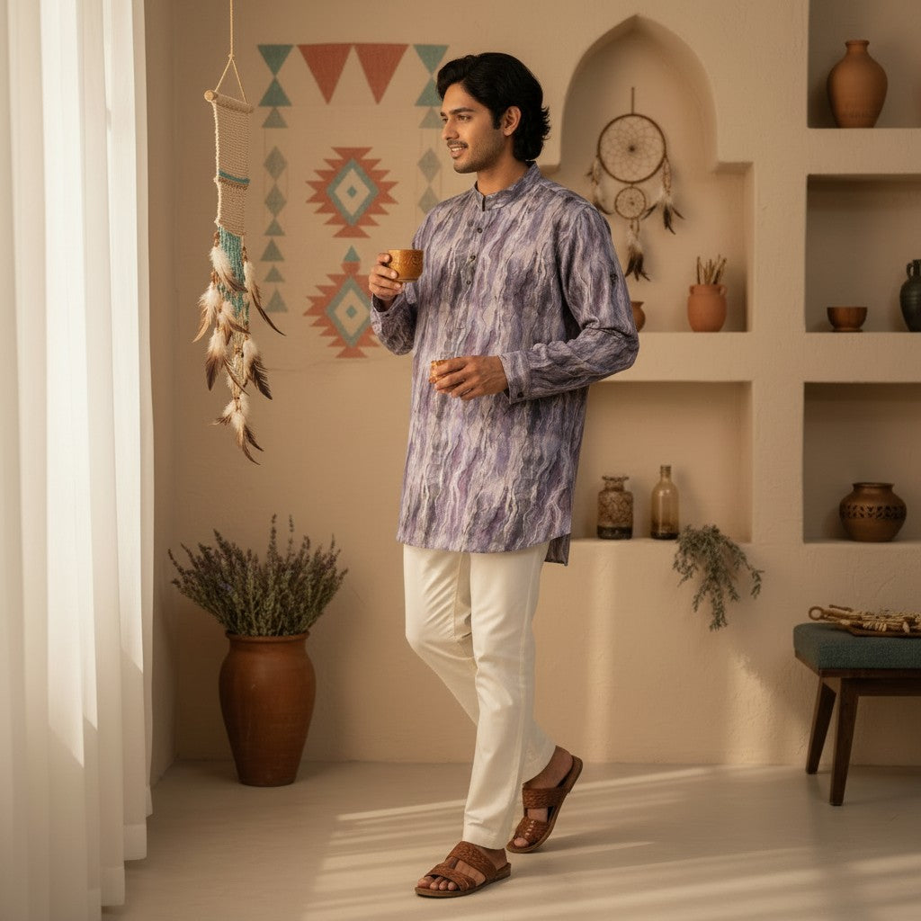 Cotton Polyester Half Kurta