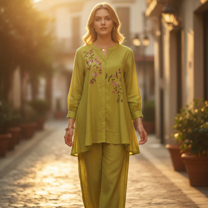 Slub Cotton Art Silk Co-ord Set