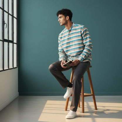 Linen Cotton Half Kurta Relaxed Fit