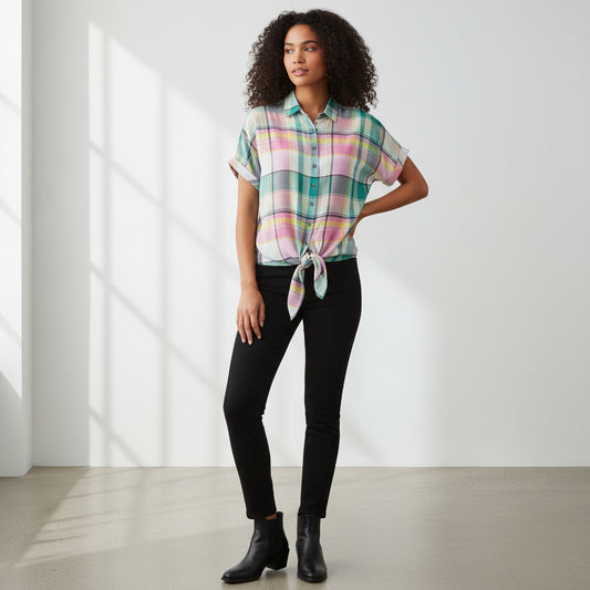 Cotton Blend Short Sleeve Shirt