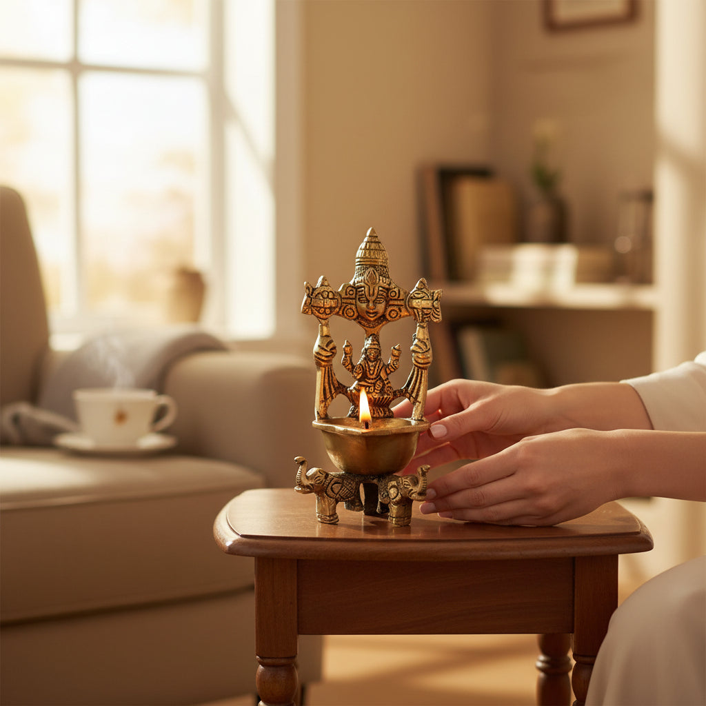 Brass Sculpture Offering Dish