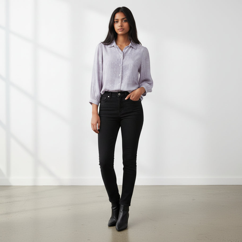 Cotton Blend Paisley Printed Shirt