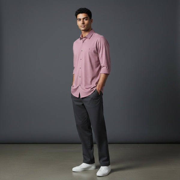 Men's Mauve Button-Up Shirt