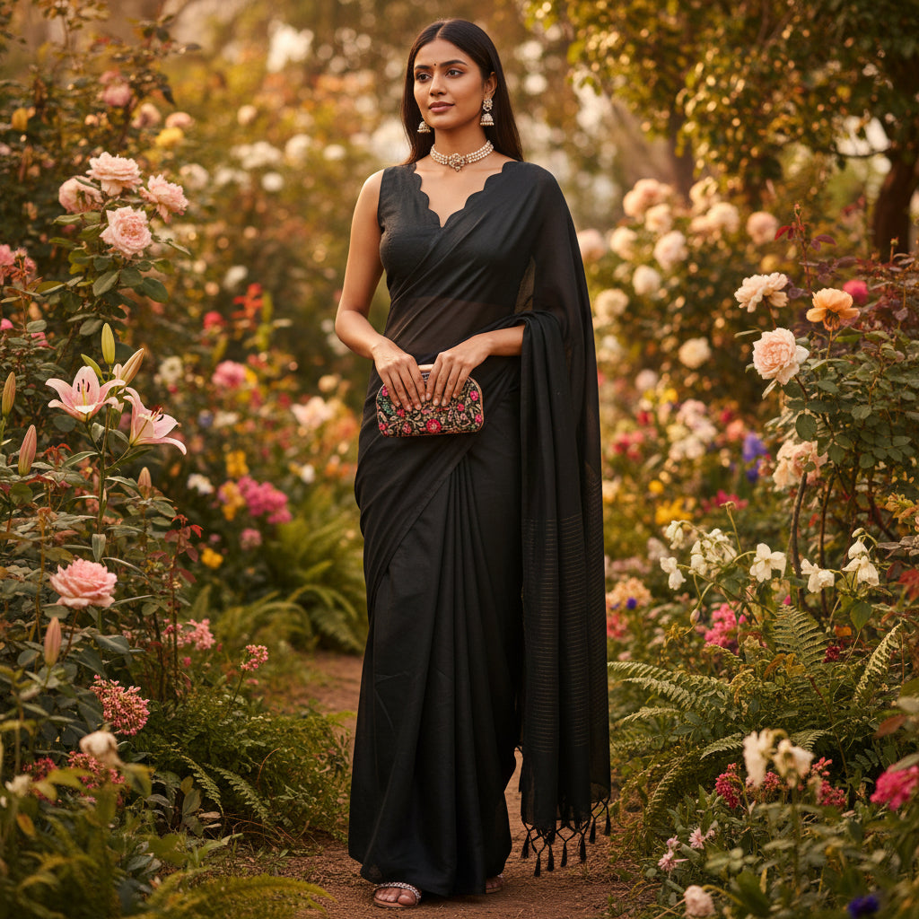 Silk Blend V-Neck Blouse