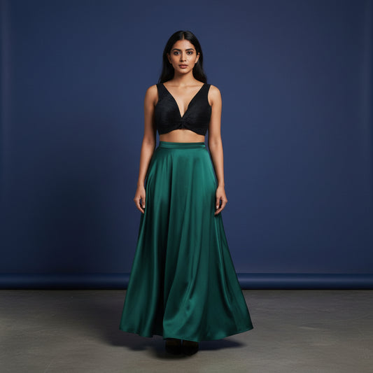 Crushed Silk Textured Pleated Designer Blouse