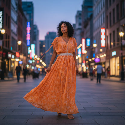 Georgette Pleated Gown Primary Use Case