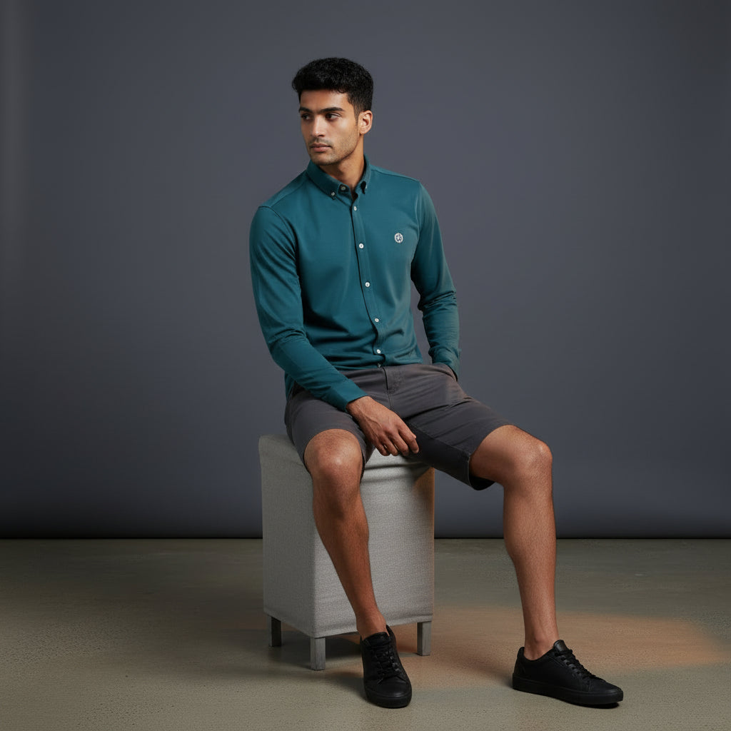 Lycra Button-Up Shirt for Active Wear