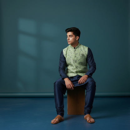 Cotton Silk Blend Kurta Set 3 Piece