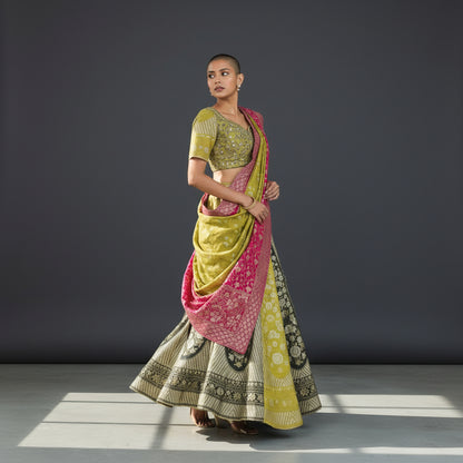 Silk-blend Lehenga with Banarasi Weave